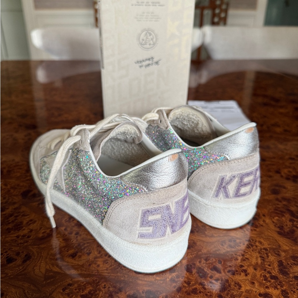 Golden Goose Women's Ballstar Glitter and Grey Suede size 39. - Picture 8 of 13
